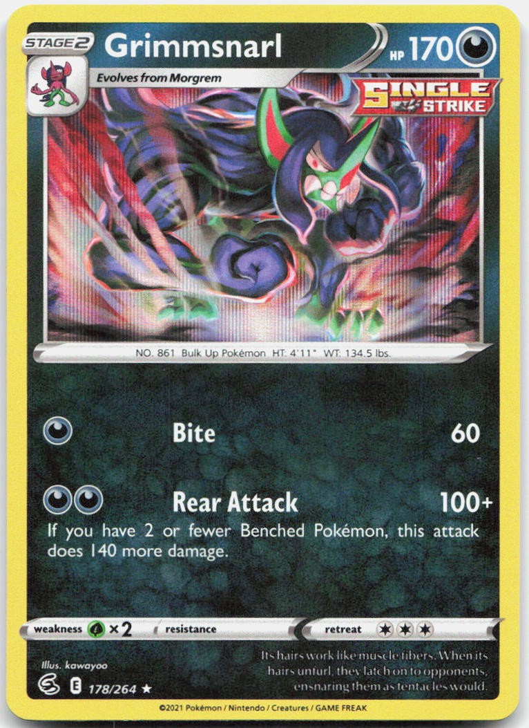 Grimmsnarl 178/264 Holo Rare Fusion Strike Pokemon Near Mint