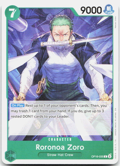 Roronoa Zoro (035) C The Time of Battle OP16-035 NM