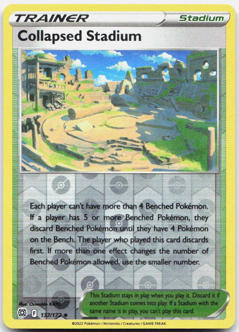 Collapsed Stadium Reverse Holo Uncommon SWSH09: Brilliant Stars 137/172 NM
