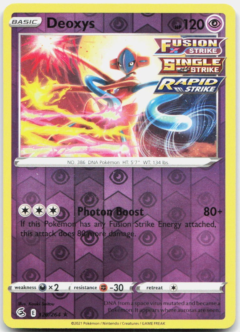 Deoxys 120/264 Rare Fusion Strike Pokemon Reverse Holo Near Mint