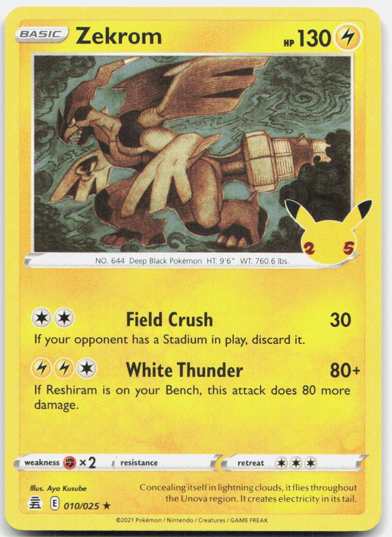 Zekrom 010/025 Rare Celebrations Pokemon Holo Near Mint