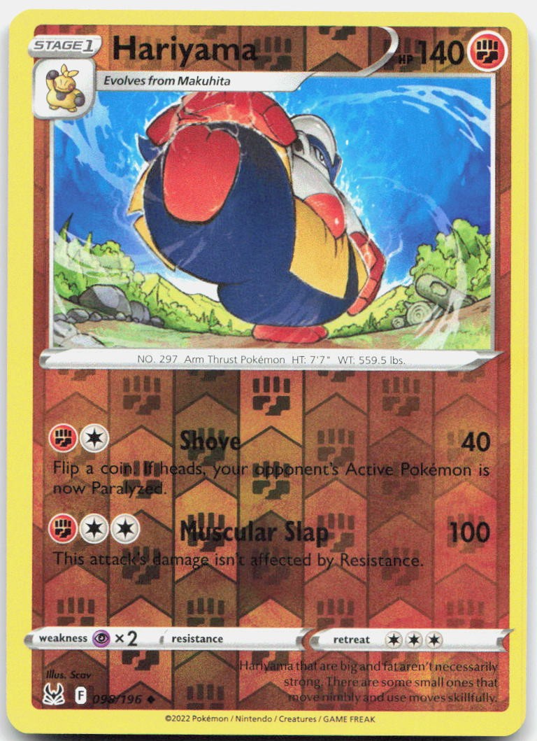 Hariyama Reverse Holo Uncommon SWSH11: Lost Origin 098/196 NM