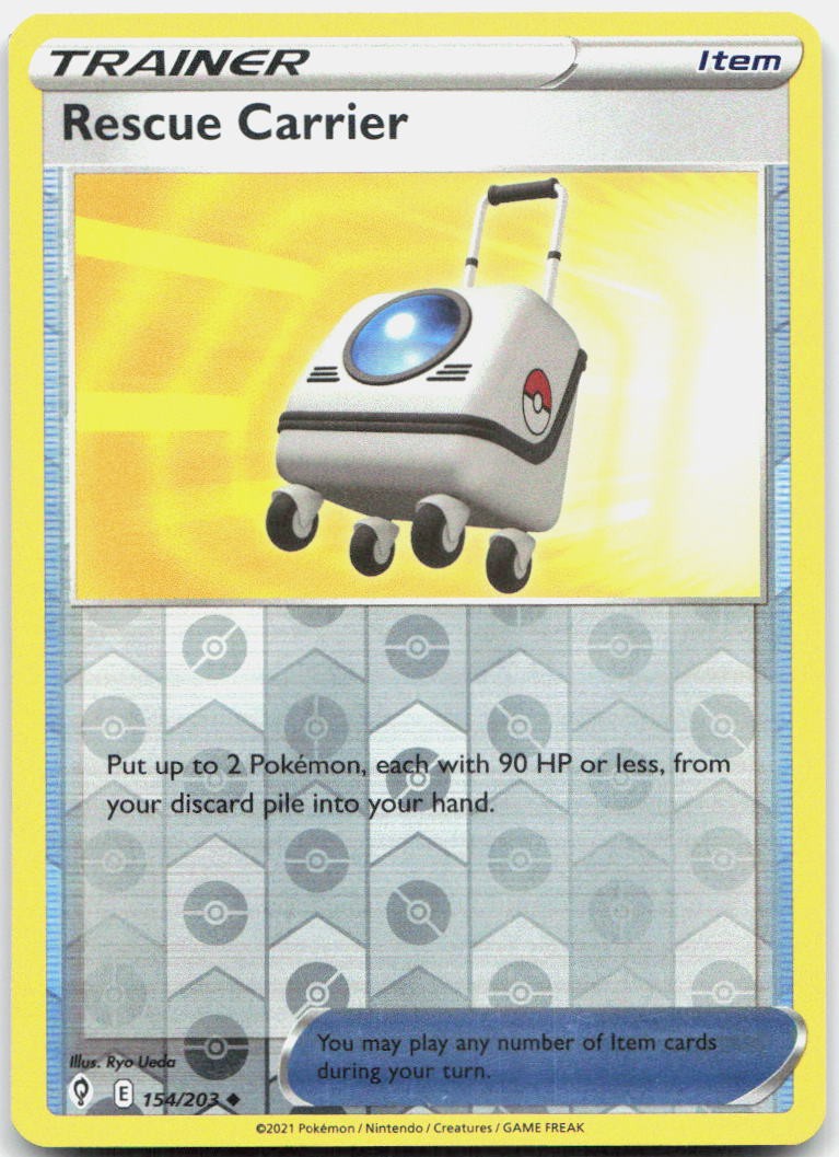 Rescue Carrier Reverse Holo Uncommon SWSH07: Evolving Skies 154/203 NM