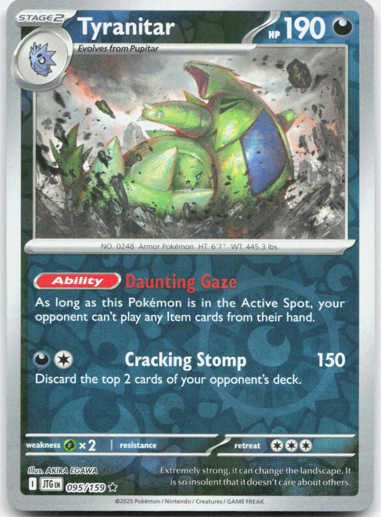 Tyranitar Reverse Holo Rare SV09: Journey Together 095/159 NM