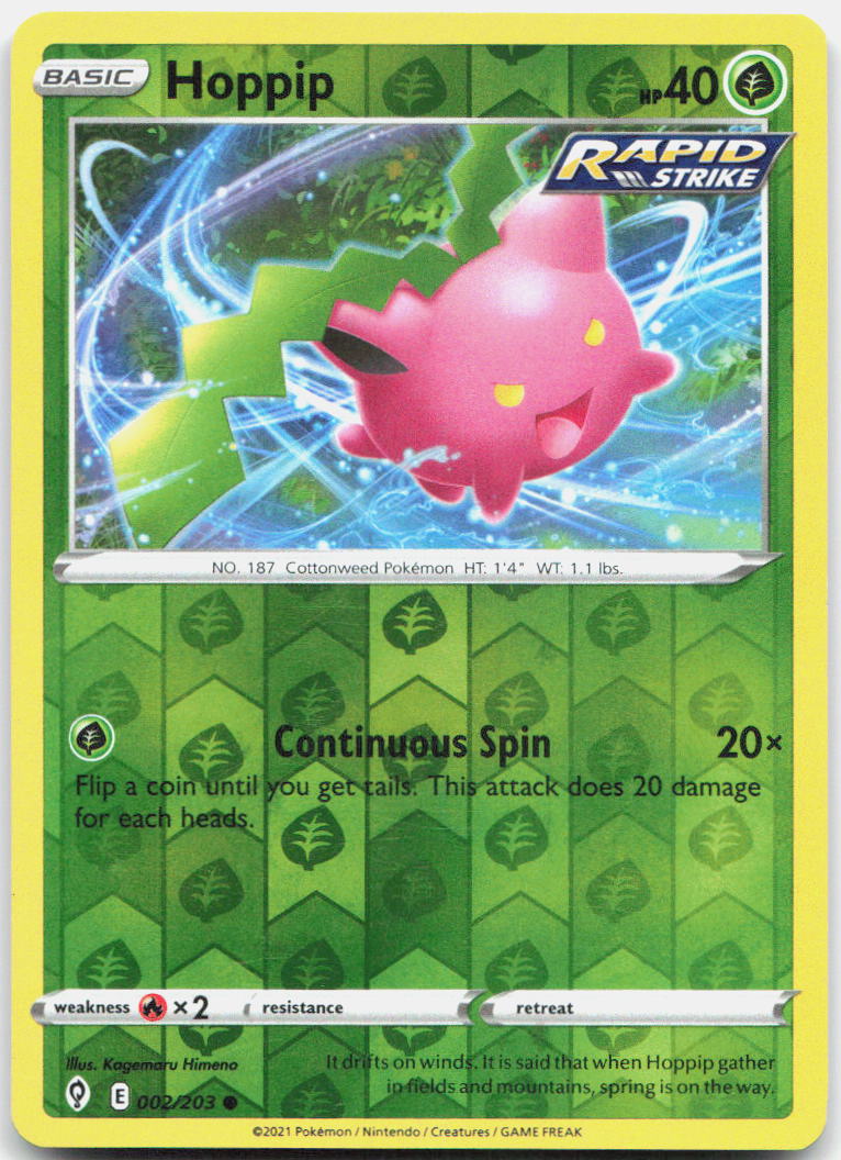 Hoppip Reverse Holo Common SWSH07: Evolving Skies 002/203 MP