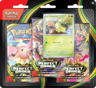 Perfect Order 3 Pack Blister [Chikorita] - ME03: Perfect Order