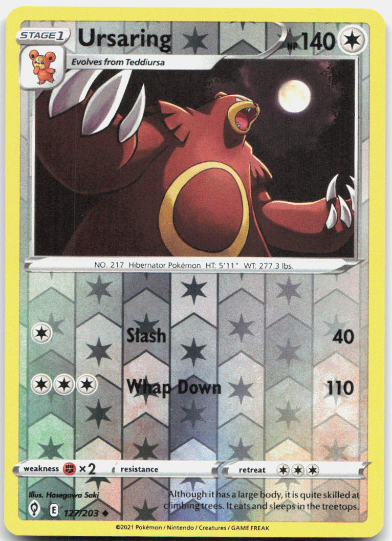 Ursaring Reverse Holo Uncommon SWSH07: Evolving Skies 127/203 NM