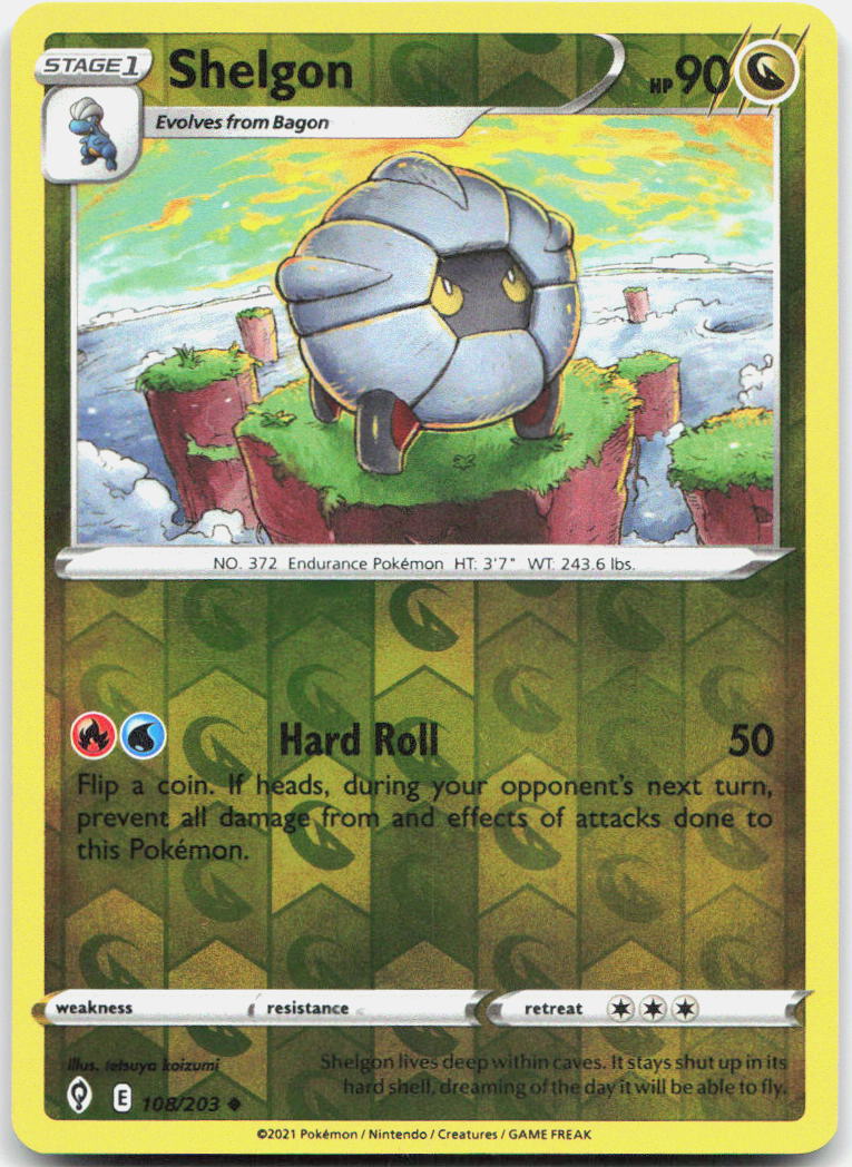 Shelgon Reverse Holo Uncommon SWSH07: Evolving Skies 108/203 NM