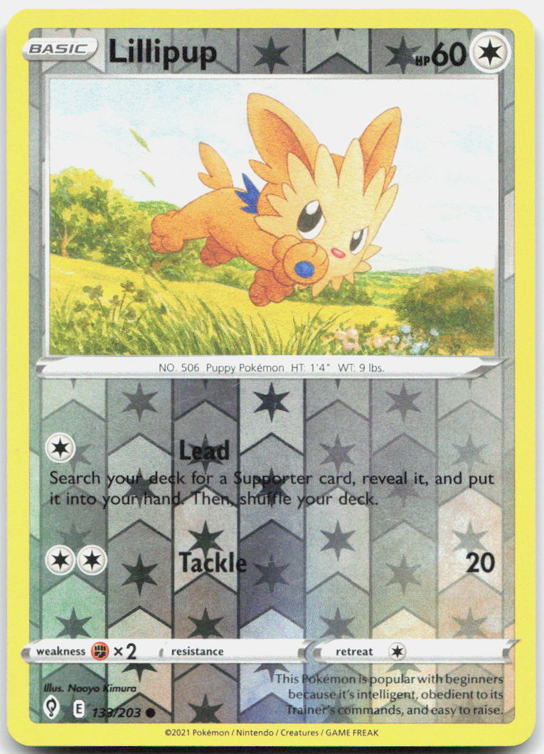 Lillipup Reverse Holo Common SWSH07: Evolving Skies 133/203 LP