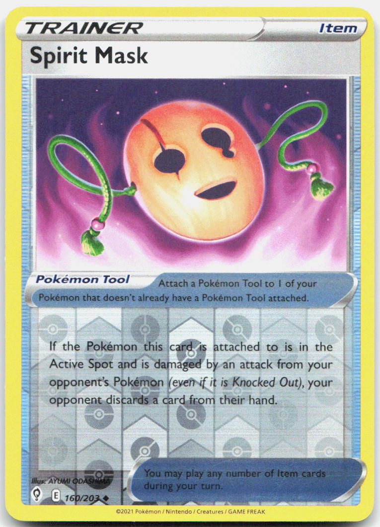 Spirit Mask Reverse Holo Uncommon SWSH07: Evolving Skies 160/203 LP
