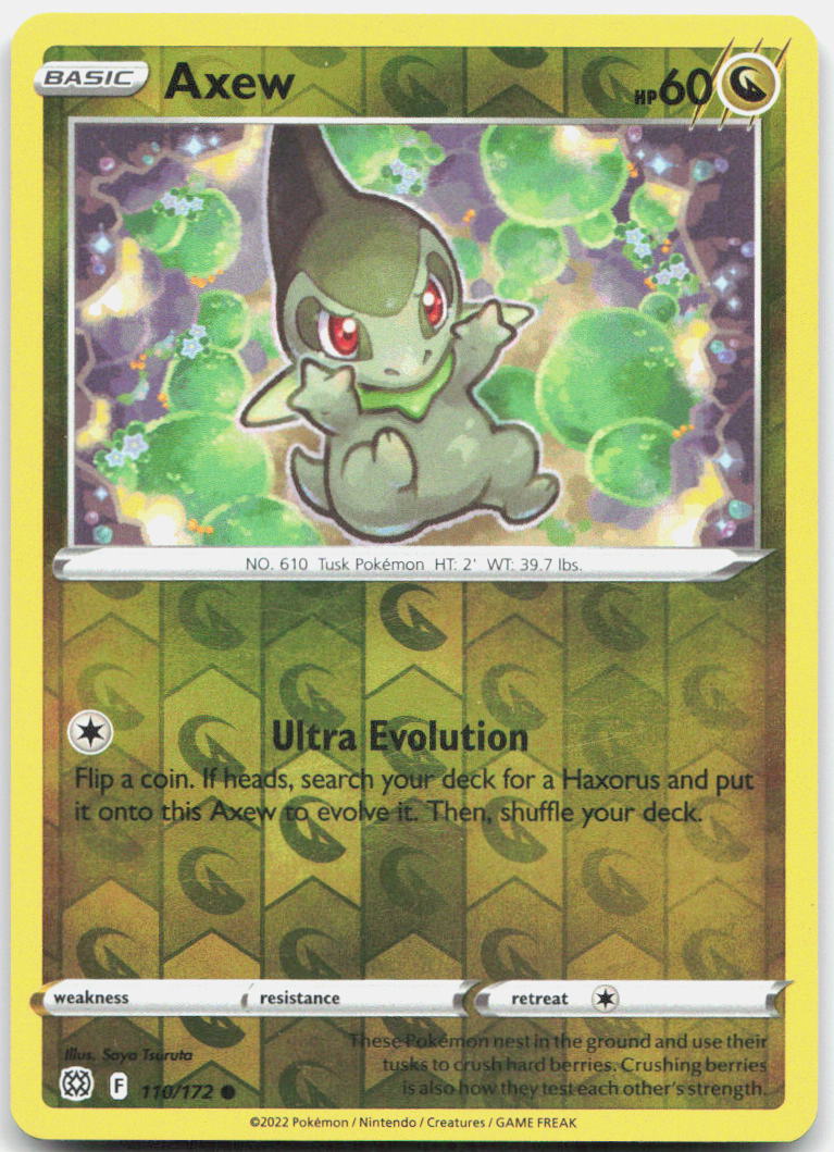 Axew Reverse Holo Common SWSH09: Brilliant Stars 110/172 LP