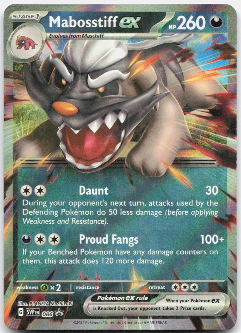 Mabosstiff ex 086 Holo Promo Scarlet & Violet Promo Pokemon Holo Near Mint