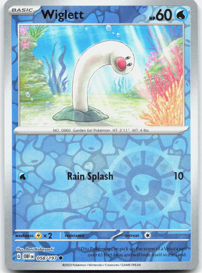 Wiglett Reverse Holo Common SV03: Obsidian Flames 058/197 NM