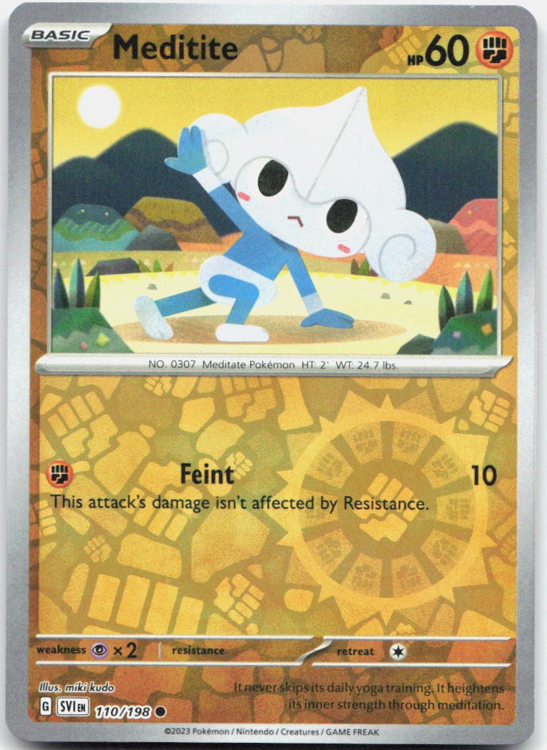 Meditite Reverse Holo Common SV01: Scarlet & Violet Base Set 110/198 NM
