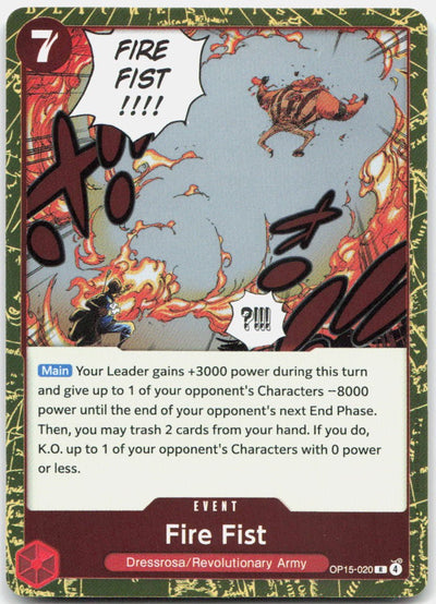 Fire Fist OP15-020 Rare Adventure on Kami's Island One Piece Foil Near Mint