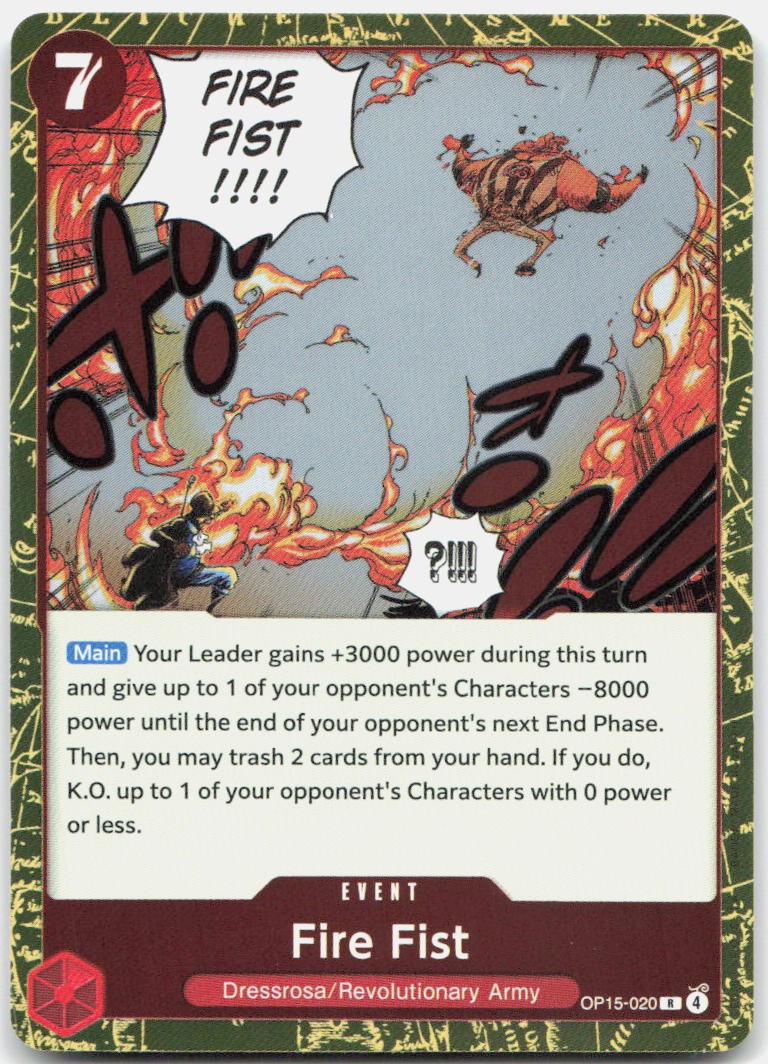 Fire Fist OP15-020 Rare Adventure on Kami's Island One Piece Foil Near Mint