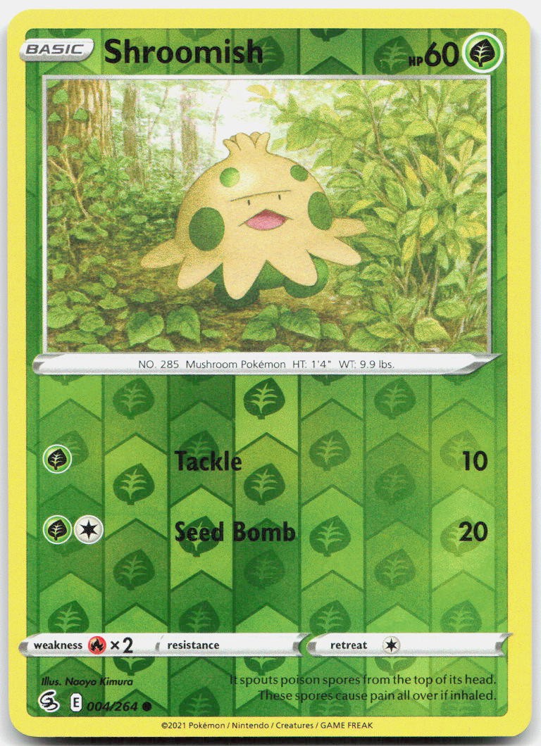 Shroomish Reverse Holo Common SWSH08: Fusion Strike 004/264 NM