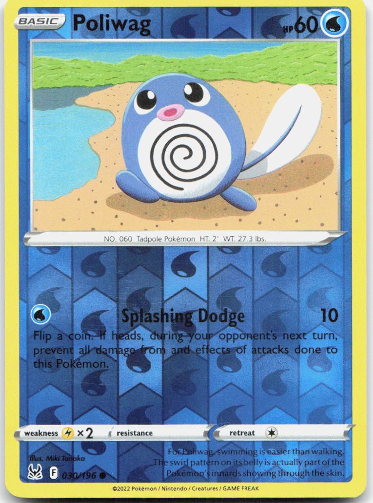 Poliwag 030/196 Common Lost Origin Pokemon Reverse Holo Near Mint