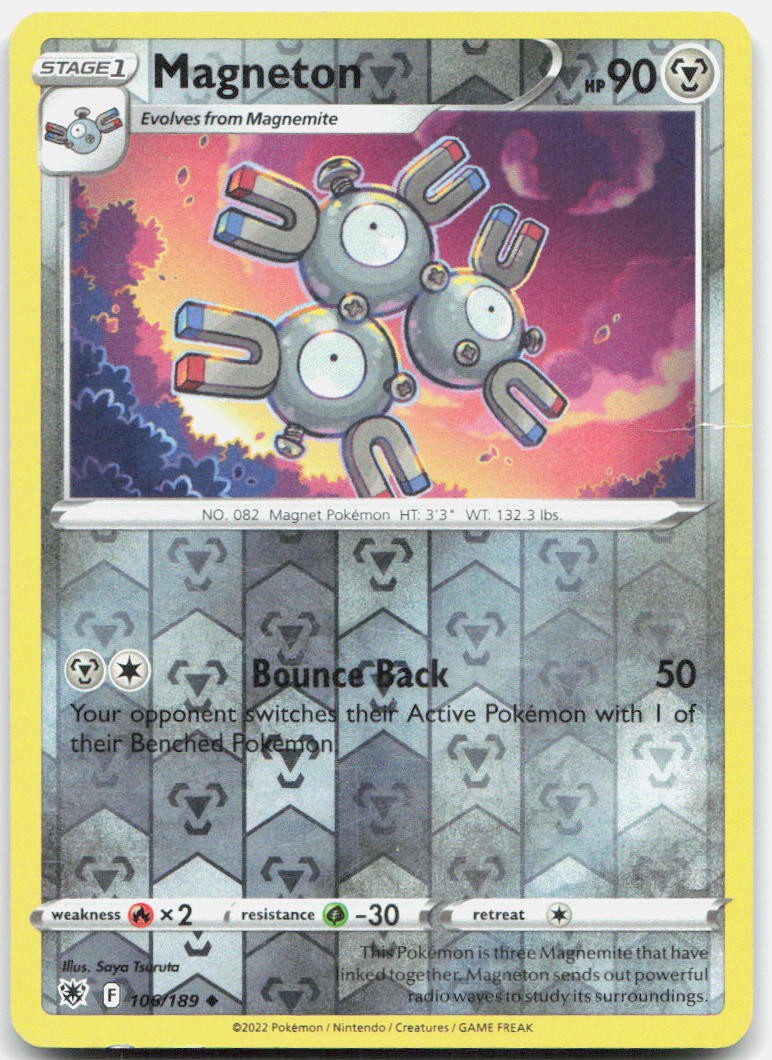 Magneton 106/189 Uncommon Astral Radiance Pokemon Reverse Holo Near Mint