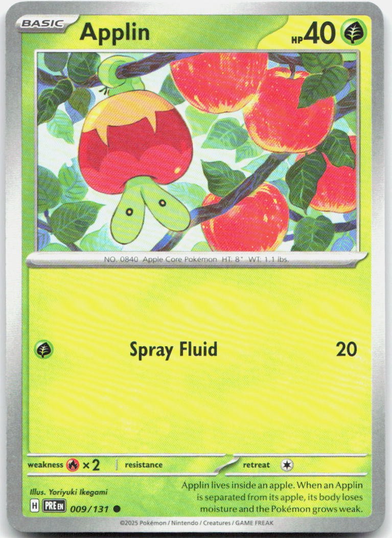 Applin 009/131 Common Prismatic Evolutions Pokemon Near Mint