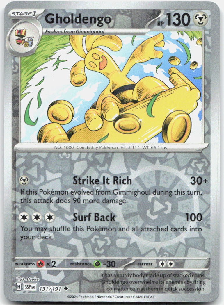 Gholdengo Reverse Holo Uncommon SV08: Surging Sparks 131/191 NM