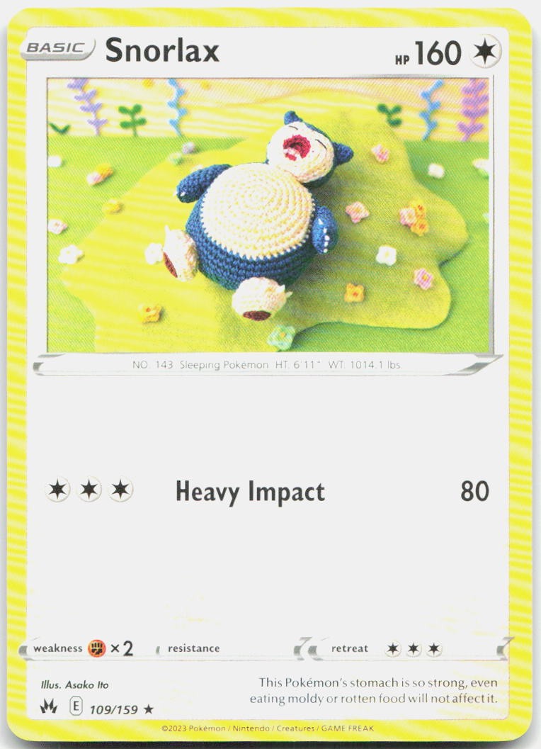 Snorlax 109/159 Rare Crown Zenith Pokemon Near Mint