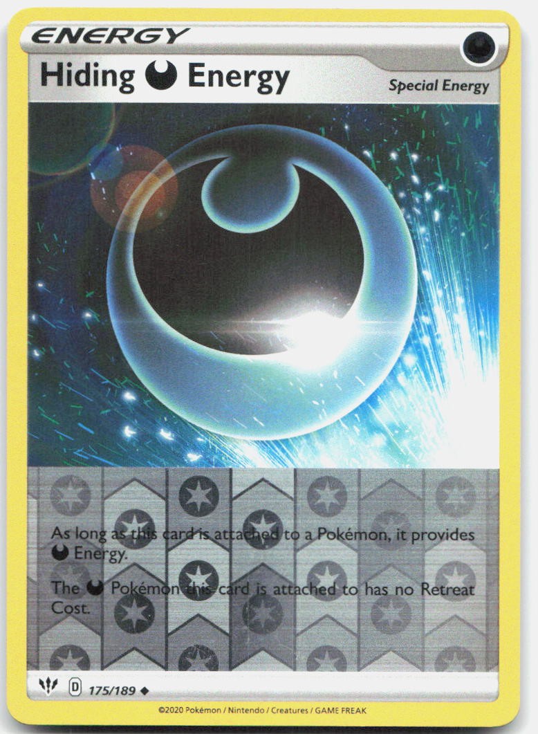 Hiding Darkness Energy 175/189 Uncommon Darkness Ablaze Pokemon Reverse Holo NM