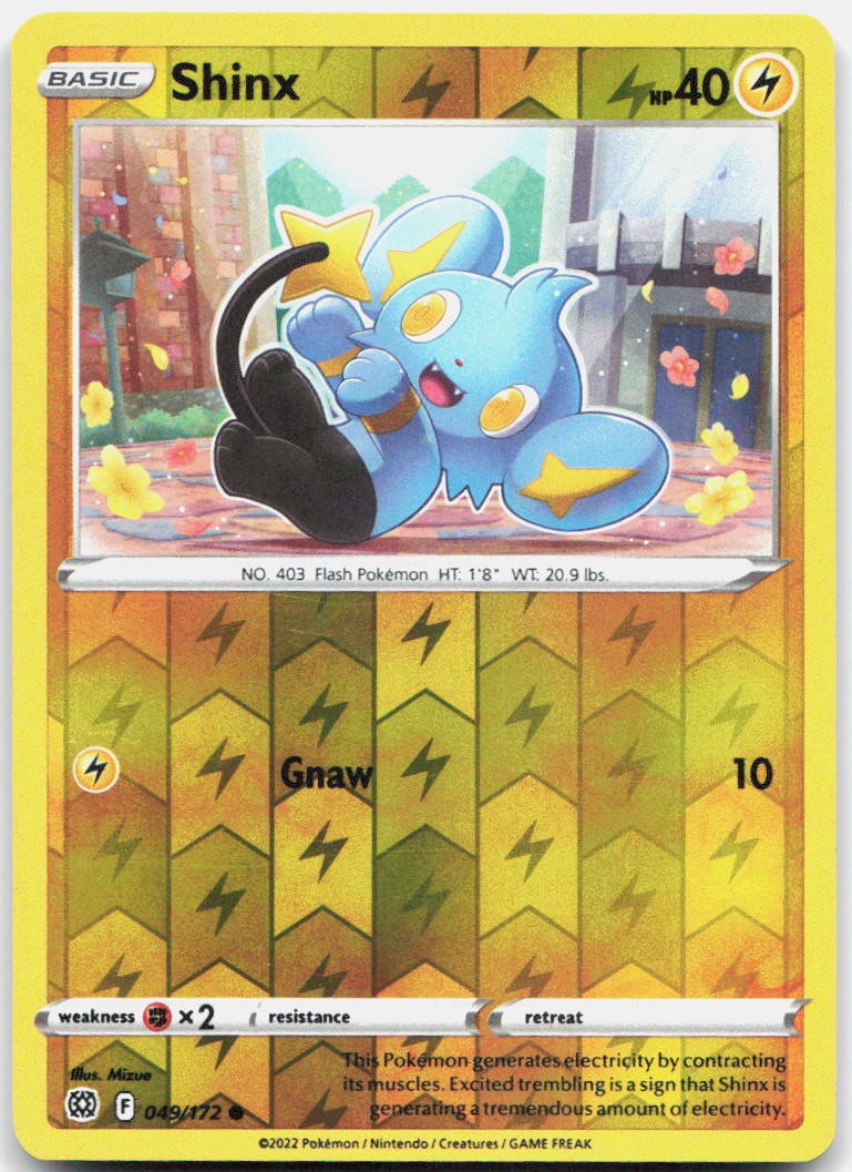 Shinx 049/172 Common Brilliant Stars Pokemon Reverse Holo Near Mint