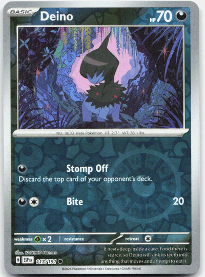 Deino Reverse Holo Common SV08: Surging Sparks 117/191 NM