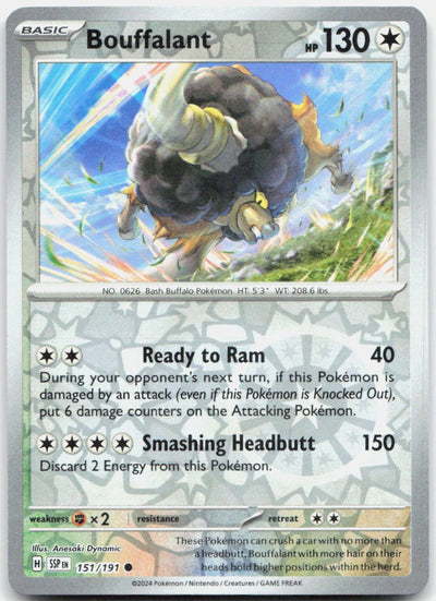 Bouffalant Reverse Holo Common SV08: Surging Sparks 151/191 NM