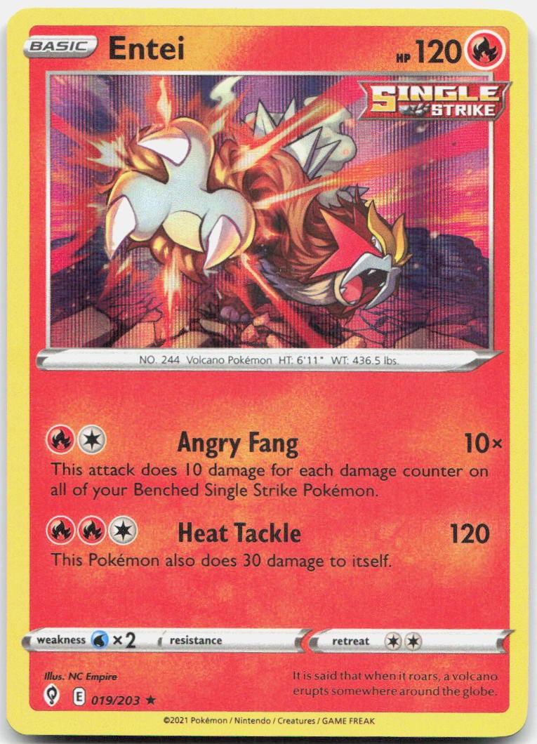 Entei 019/203 Holo Rare Evolving Skies Pokemon Holo Near Mint