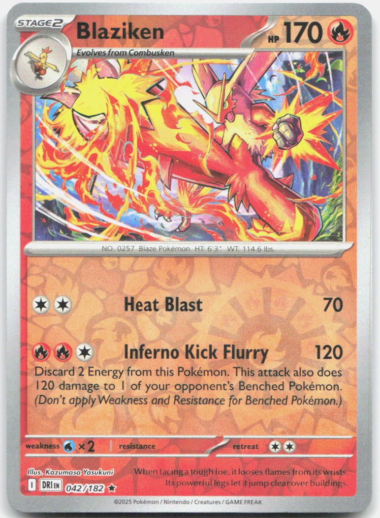 Blaziken - Reverse Holo Rare SV10: Destined Rivals 042/182 NM