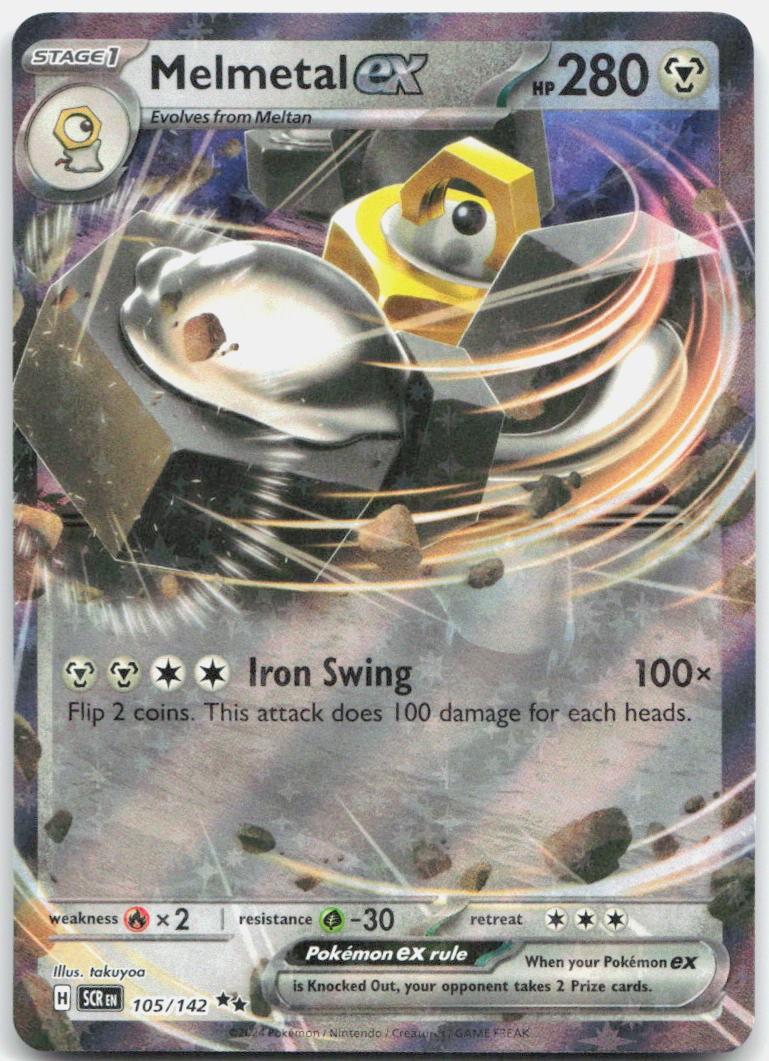 Melmetal ex 105/142 Double Rare Stellar Crown Pokemon Holo Near Mint