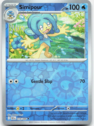 Simipour Reverse Holo Uncommon SV: Black Bolt 018/086 NM