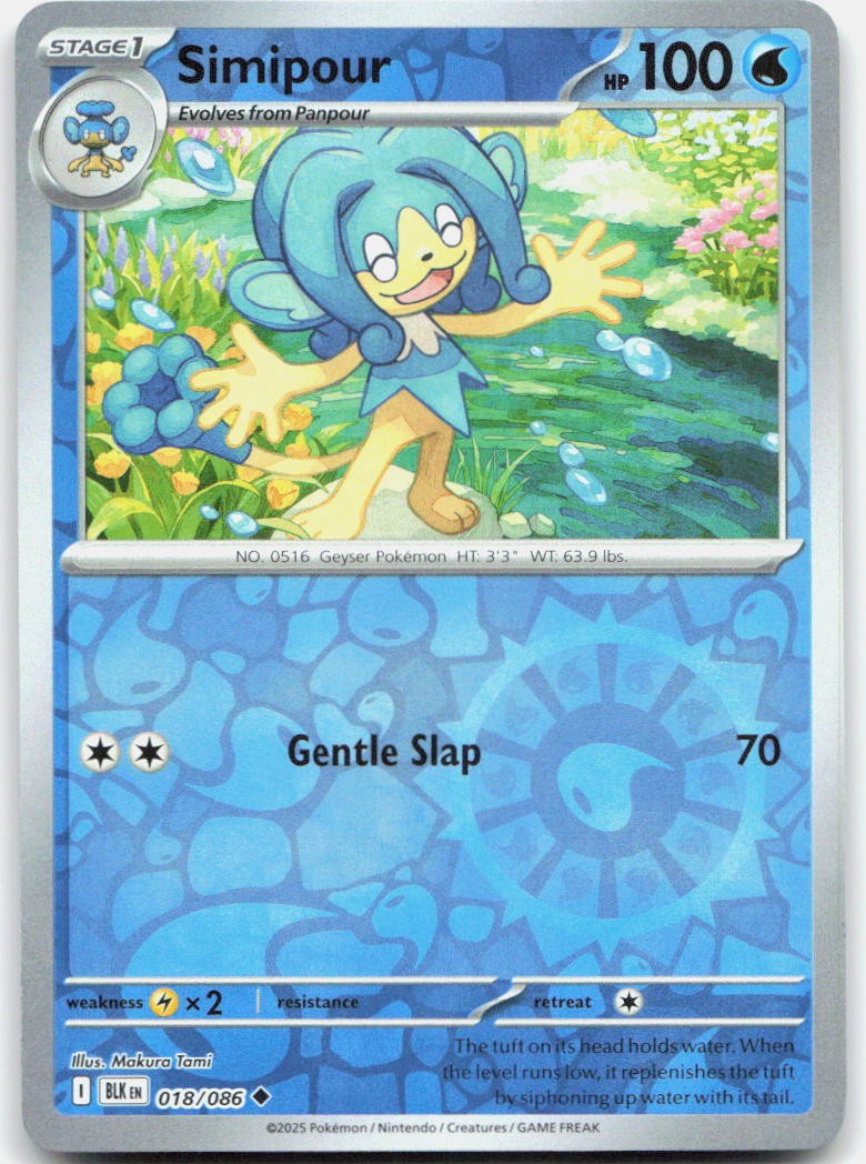 Simipour Reverse Holo Uncommon SV: Black Bolt 018/086 NM