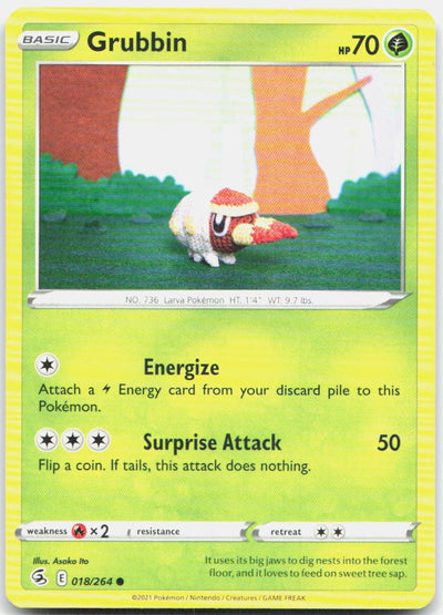 Grubbin 018/264 Common Fusion Strike Pokemon Near Mint