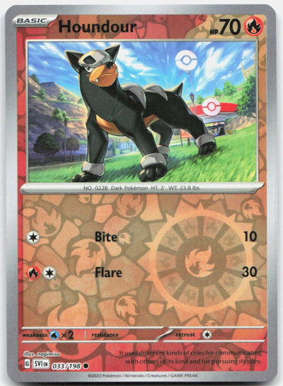 Houndour Reverse Holo Common SV01: Scarlet & Violet Base Set 033/198 NM