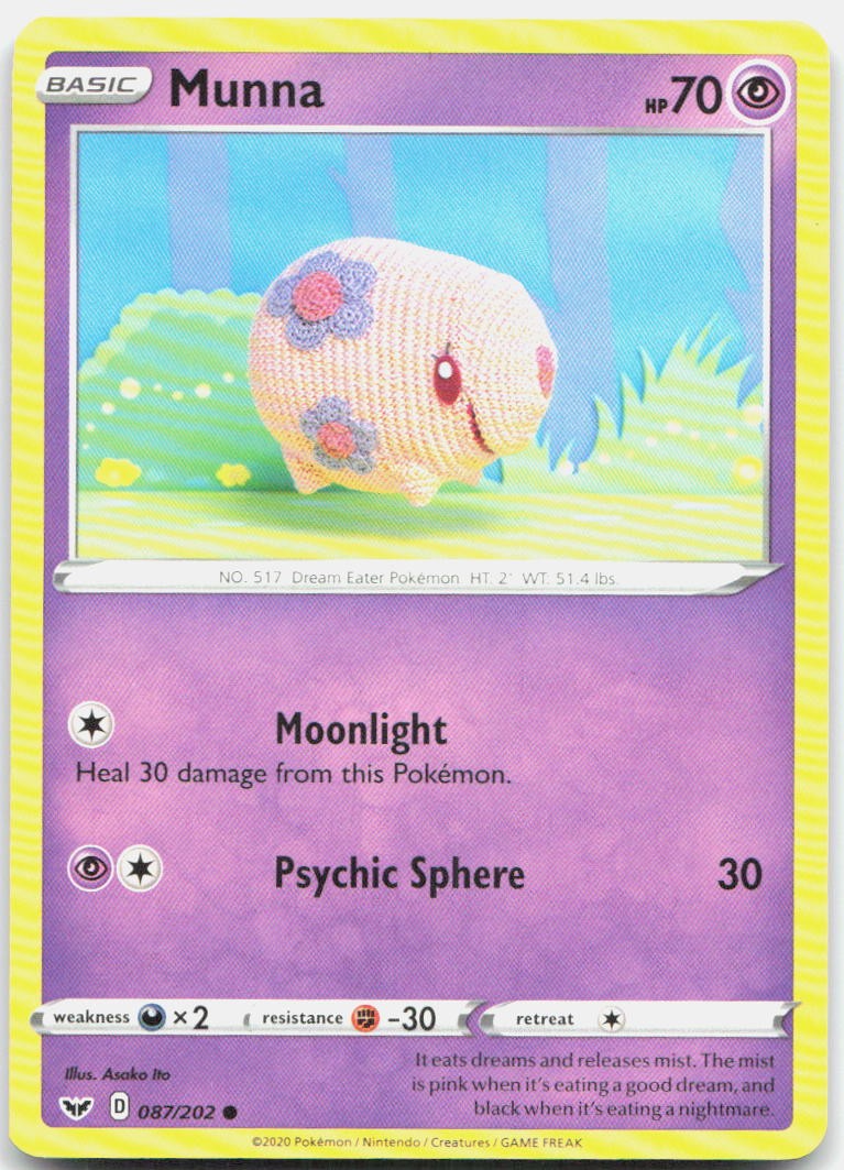 Munna 087/202 Common Sword & Shield Pokemon Near Mint
