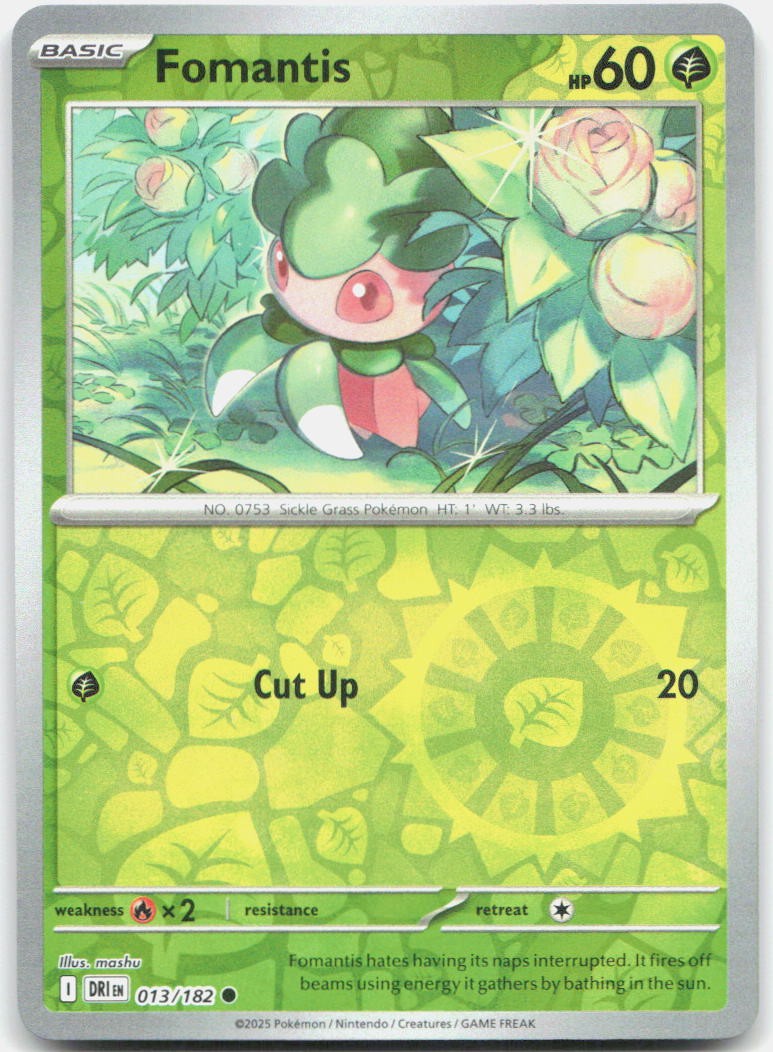 Fomantis Reverse Holo Common SV10: Destined Rivals 013/182 NM