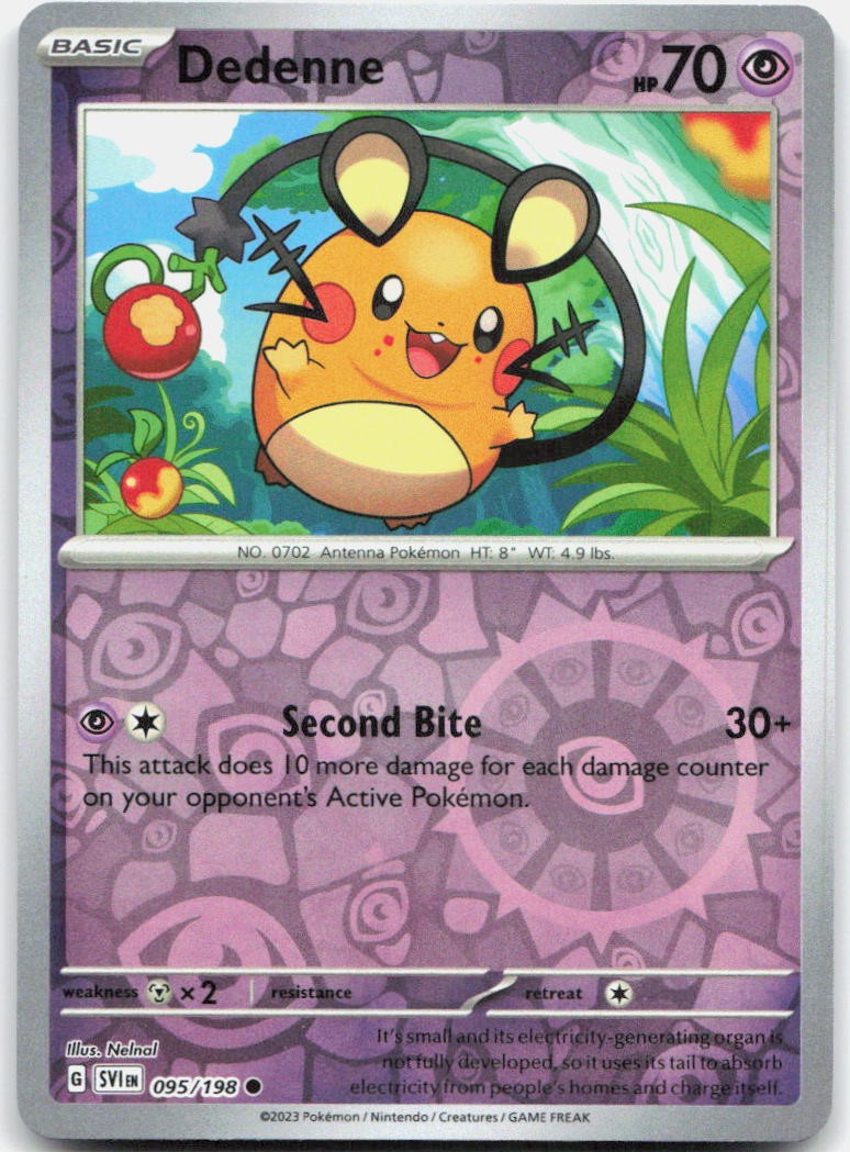 Dedenne Reverse Holo Common SV01: Scarlet & Violet Base Set 095/198 NM