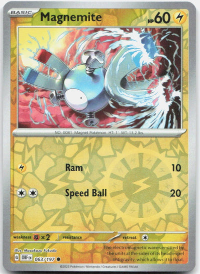 Magnemite Reverse Holo Common SV03: Obsidian Flames 063/197 NM