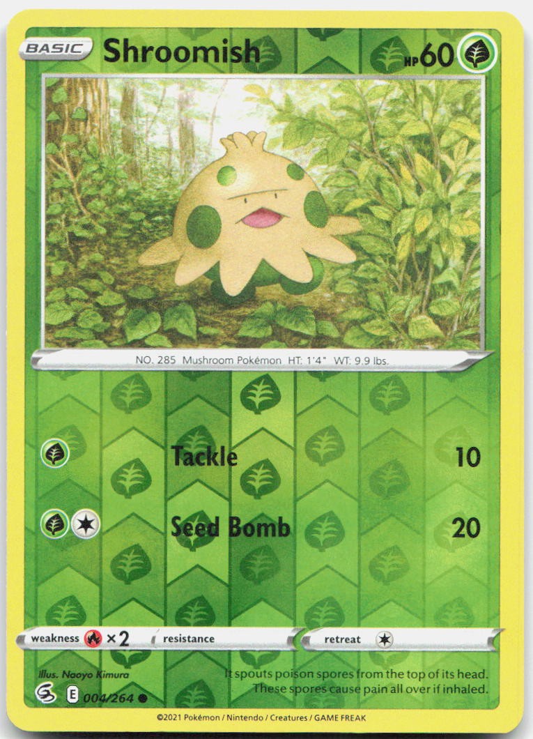 Shroomish Reverse Holo Common SWSH08: Fusion Strike 004/264 NM