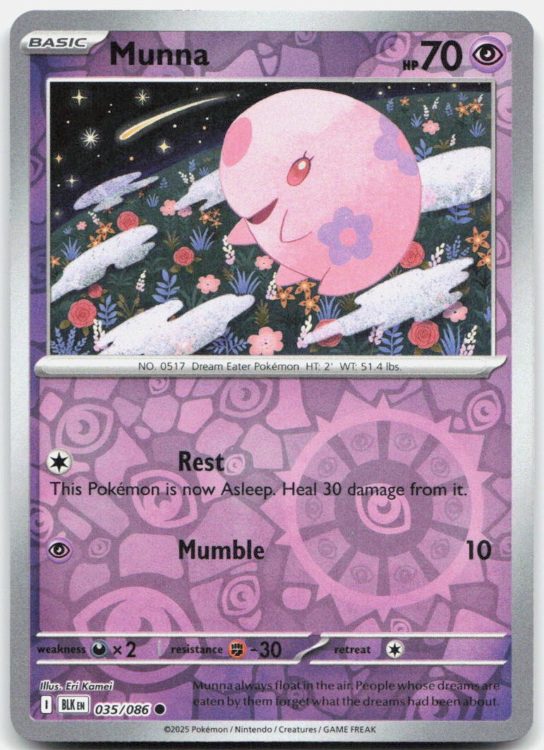 Munna Reverse Holo Common SV: Black Bolt 035/086 NM