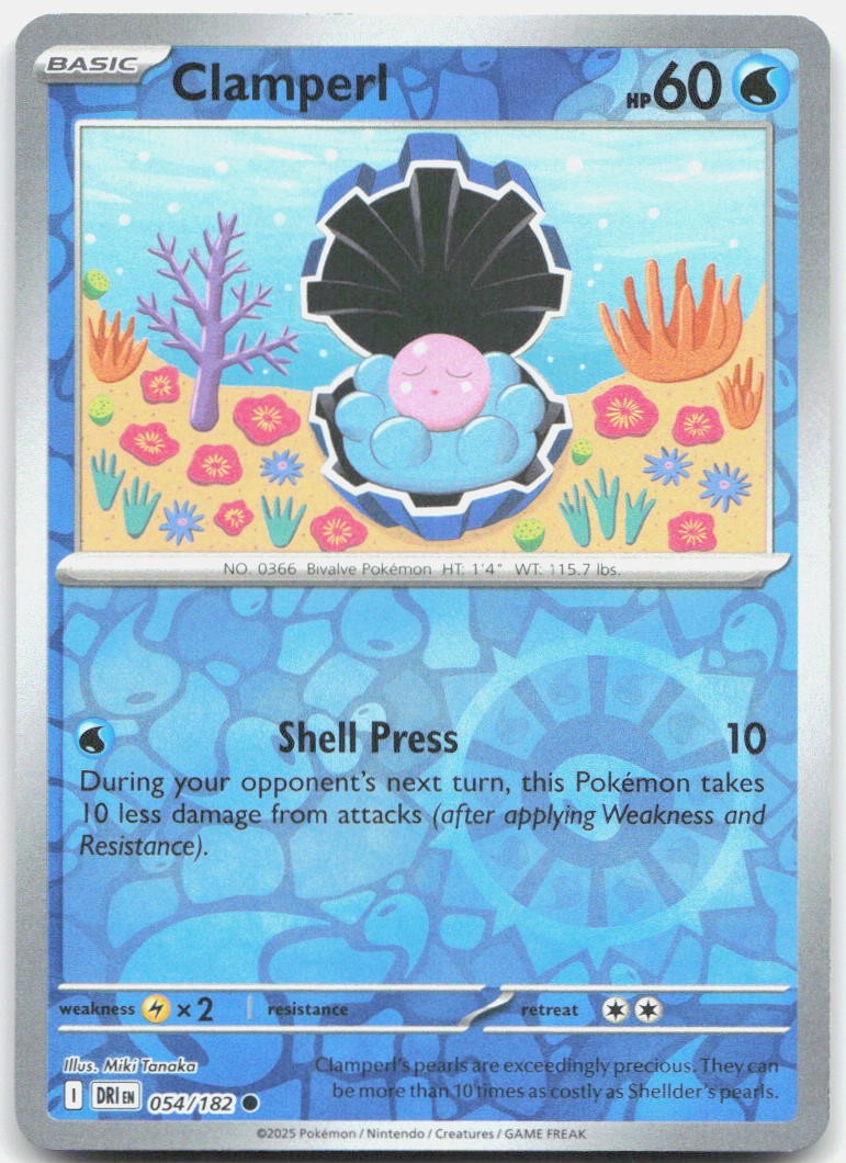 Clamperl - Reverse Holo Common SV10: Destined Rivals 054/182 NM