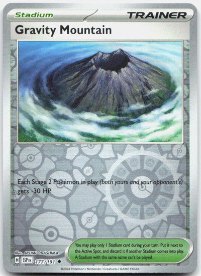 Gravity Mountain Reverse Holo Uncommon SV08: Surging Sparks 177/191 NM