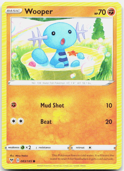 Wooper 083/185 Common Vivid Voltage Pokemon Near Mint
