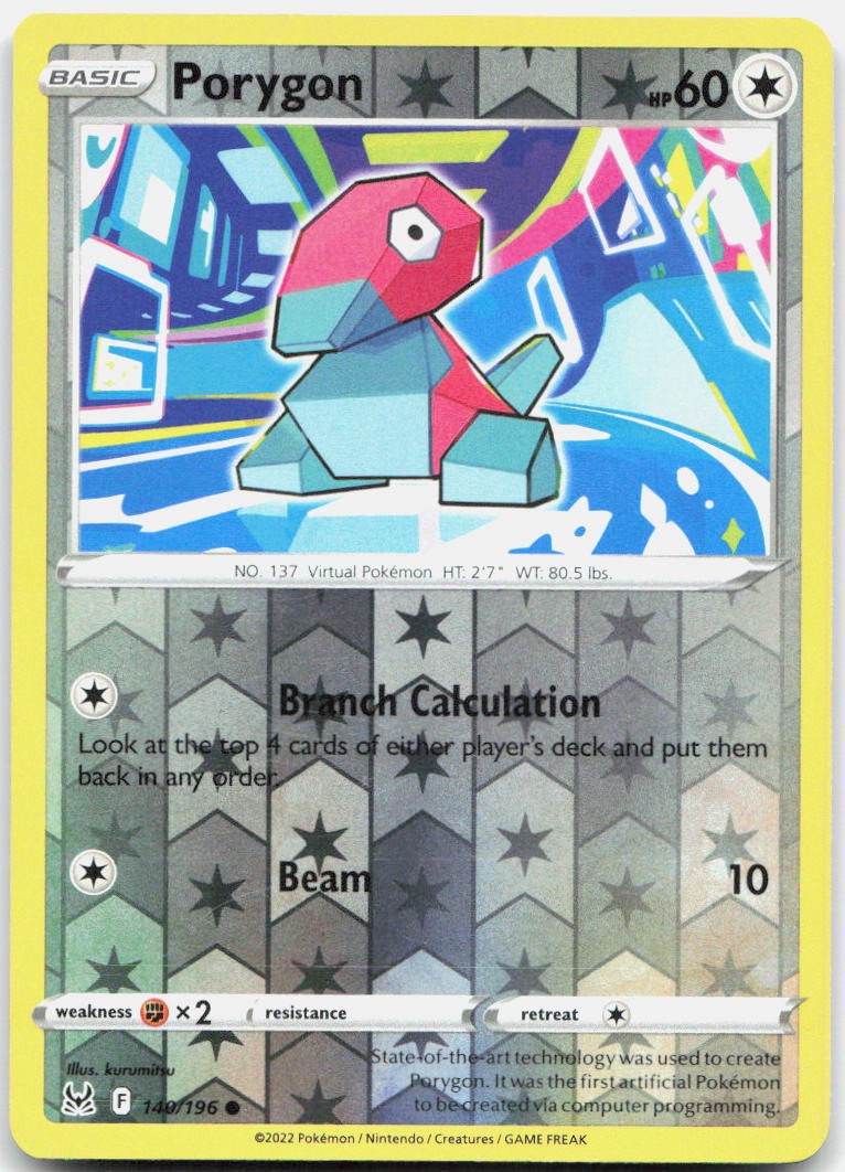 Porygon Reverse Holo Common SWSH11: Lost Origin 140/196 NM