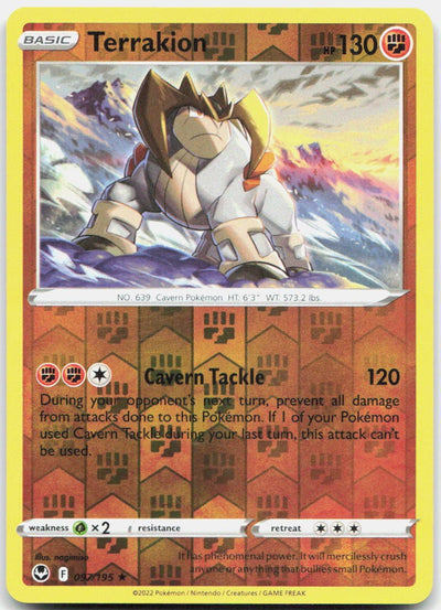 Terrakion 097/195 Rare Silver Tempest Pokemon Reverse Holo Near Mint