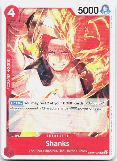 Shanks C The Time of Battle OP16-006 NM
