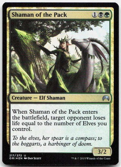 Shaman of the Pack 217 Uncommon Magic Origins Magic: The Gathering Near Mint